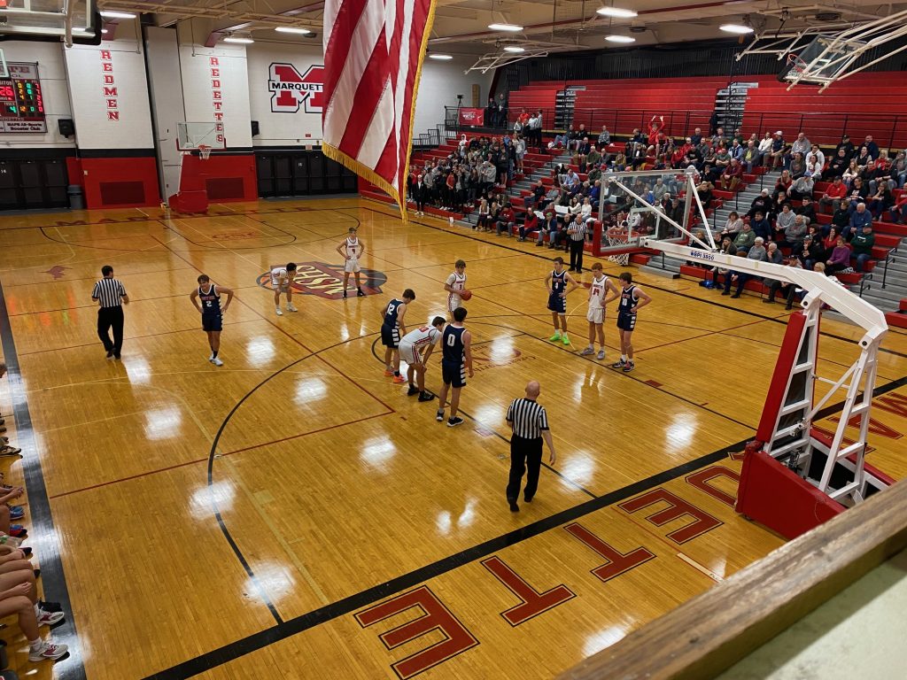 Jaxon Jurmu shooting free throws