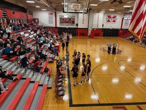Teams meet at the bench